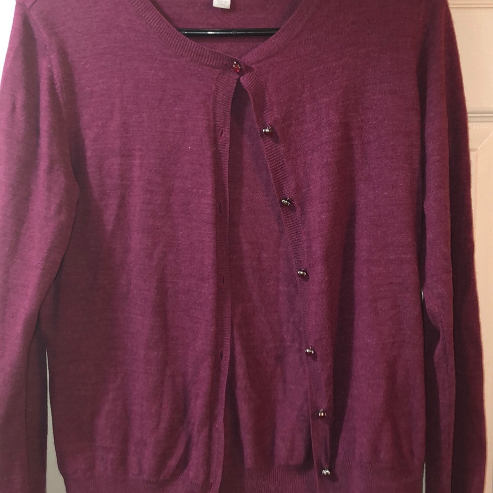 New york and company maroon cardigan